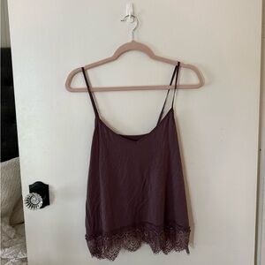 AE Soft & Sexy Lace Trim Purple Cami Top
